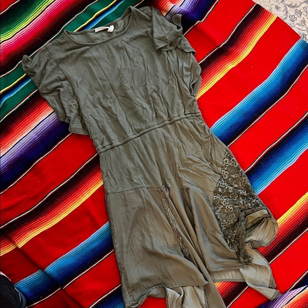 Buckle Elegant Olive Green Dress